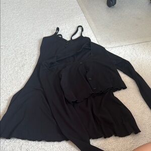 Black Sleeveless Spaghetti Strap Mini Sundress